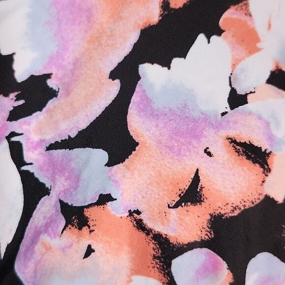 Time and Tru Women's XL Watercolor Splash Floral One Piece Swimsuit - New - Picture 5 of 5